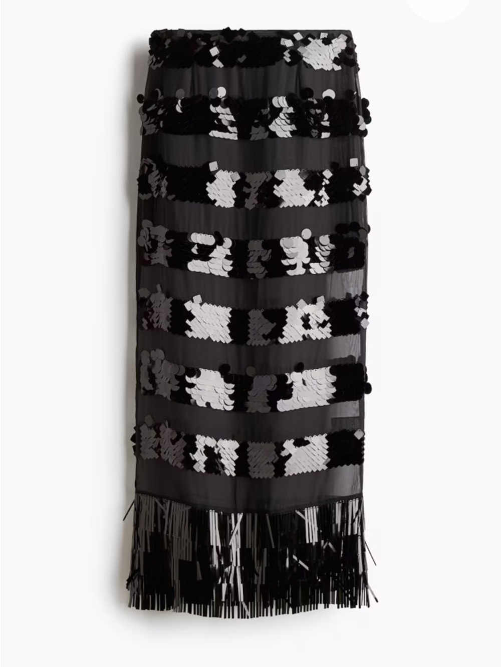 Black Sequin Maxi Skirt - Picture 2 of 6